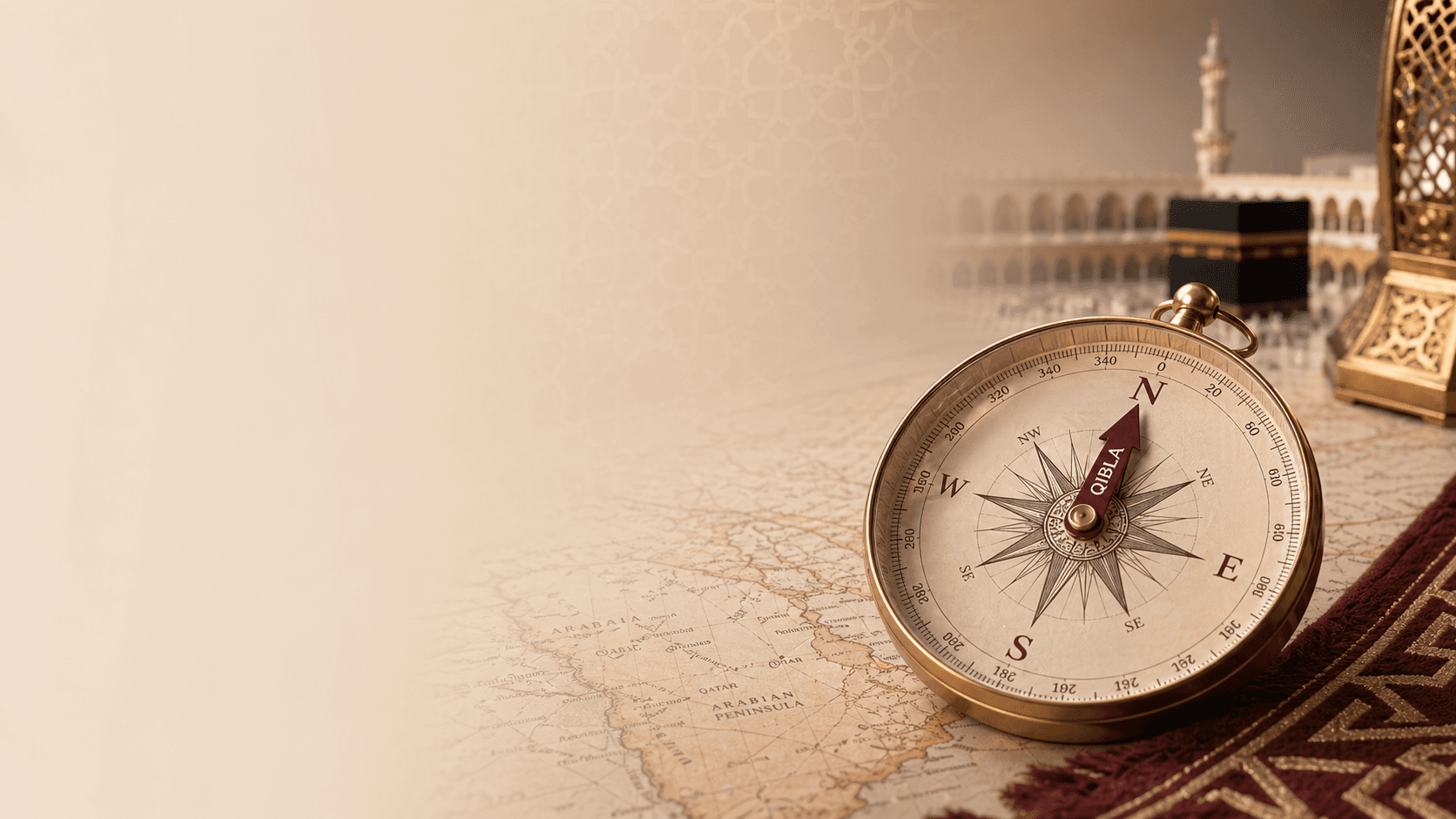 A calm map texture supporting the Qibla tool